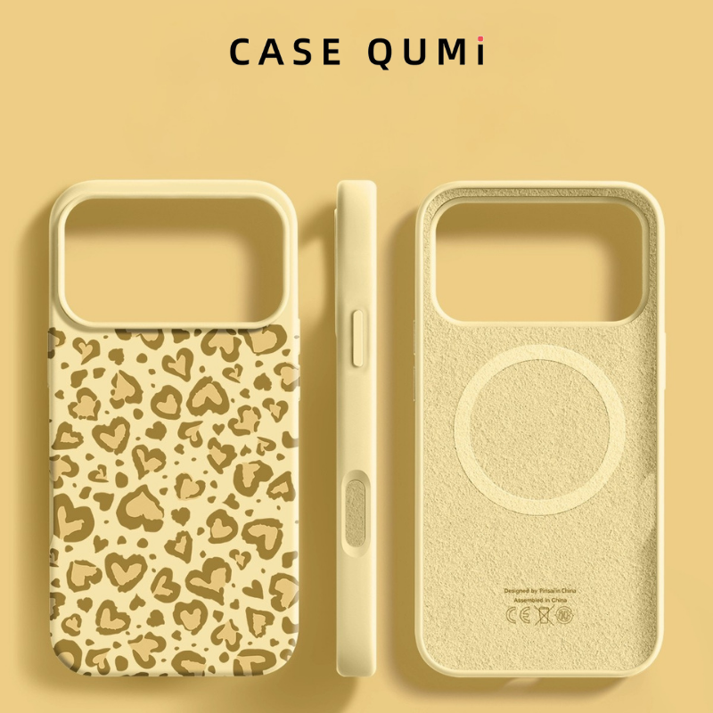 Leopar Desen Magsafe Silikon Koruyucu İphone Kılıfı