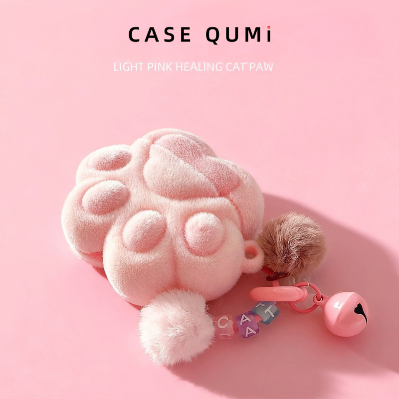 Peluş Kedi Pati Tasarımlı AirPods Kılıfı