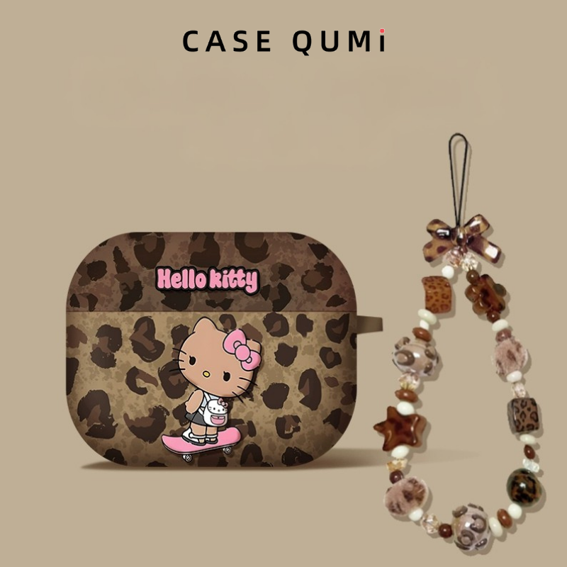 Leopar Desenli Sevimli Karakter Baskılı AirPods Kılıfı