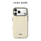 Carcasă pentru iPhone cu design original și buline, albă