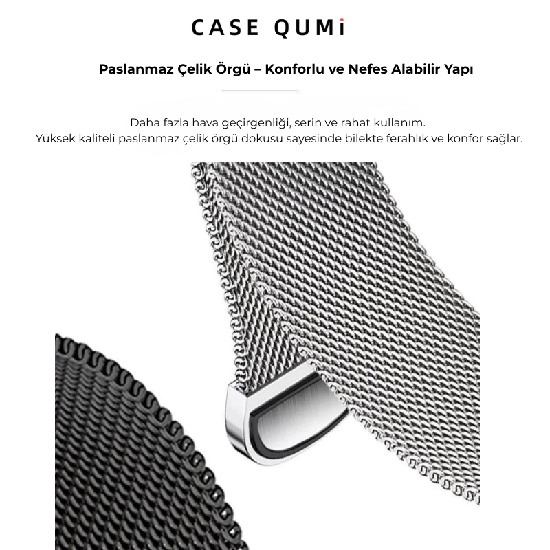 Apple Watch Metal Manyetik Kordon -Milano Loop Gece Yarısı