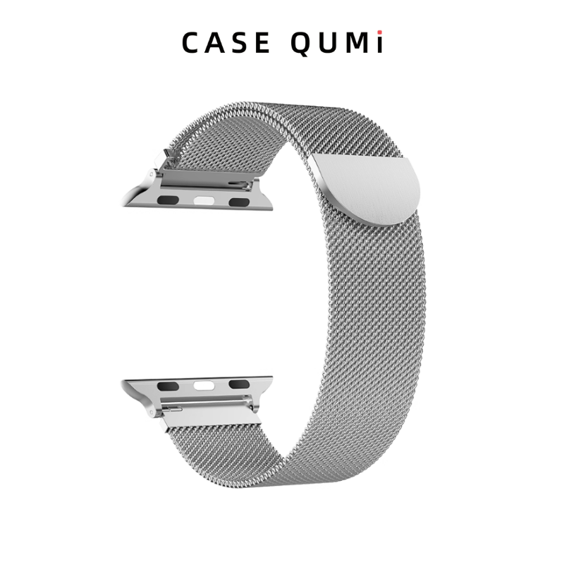 Apple Watch Metal Manyetik Kordon  – Oval Toka Gümüş