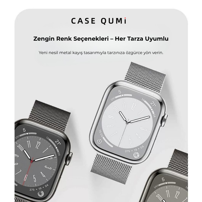 Apple Watch Metal Manyetik Kordon – Oval Toka (Rose)