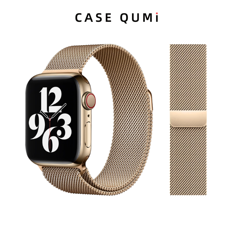 Apple Watch Metal Manyetik Kordon -Milano Loop Altın