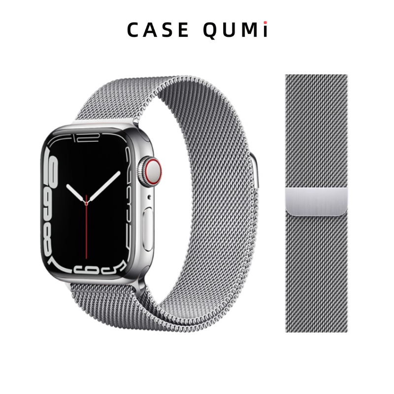 Apple Watch Metal Manyetik Kordon -Milano Loop Gümüş