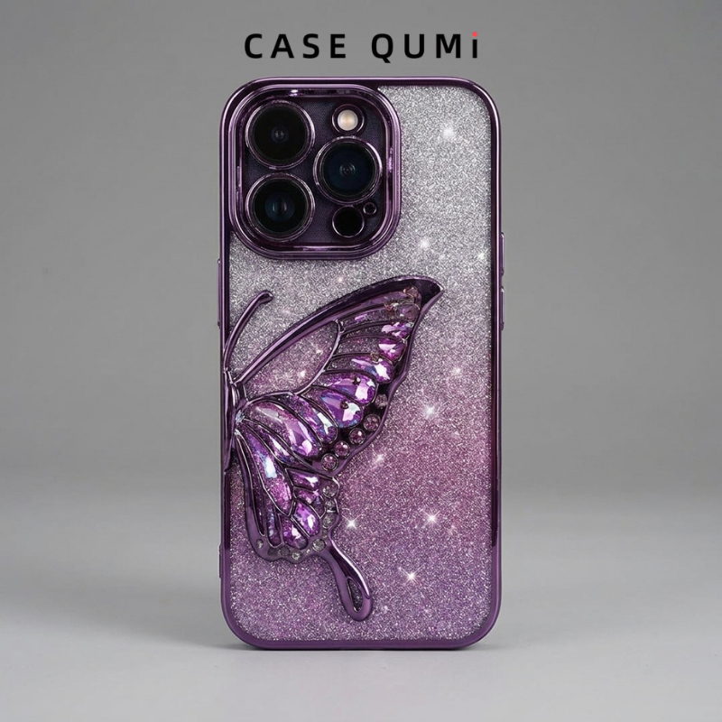 Slikon Kelebek Desenli Telefon Kılıfı